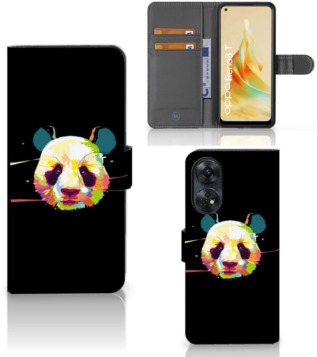 OPPO Reno8 T 4G Leuk Hoesje Panda Color