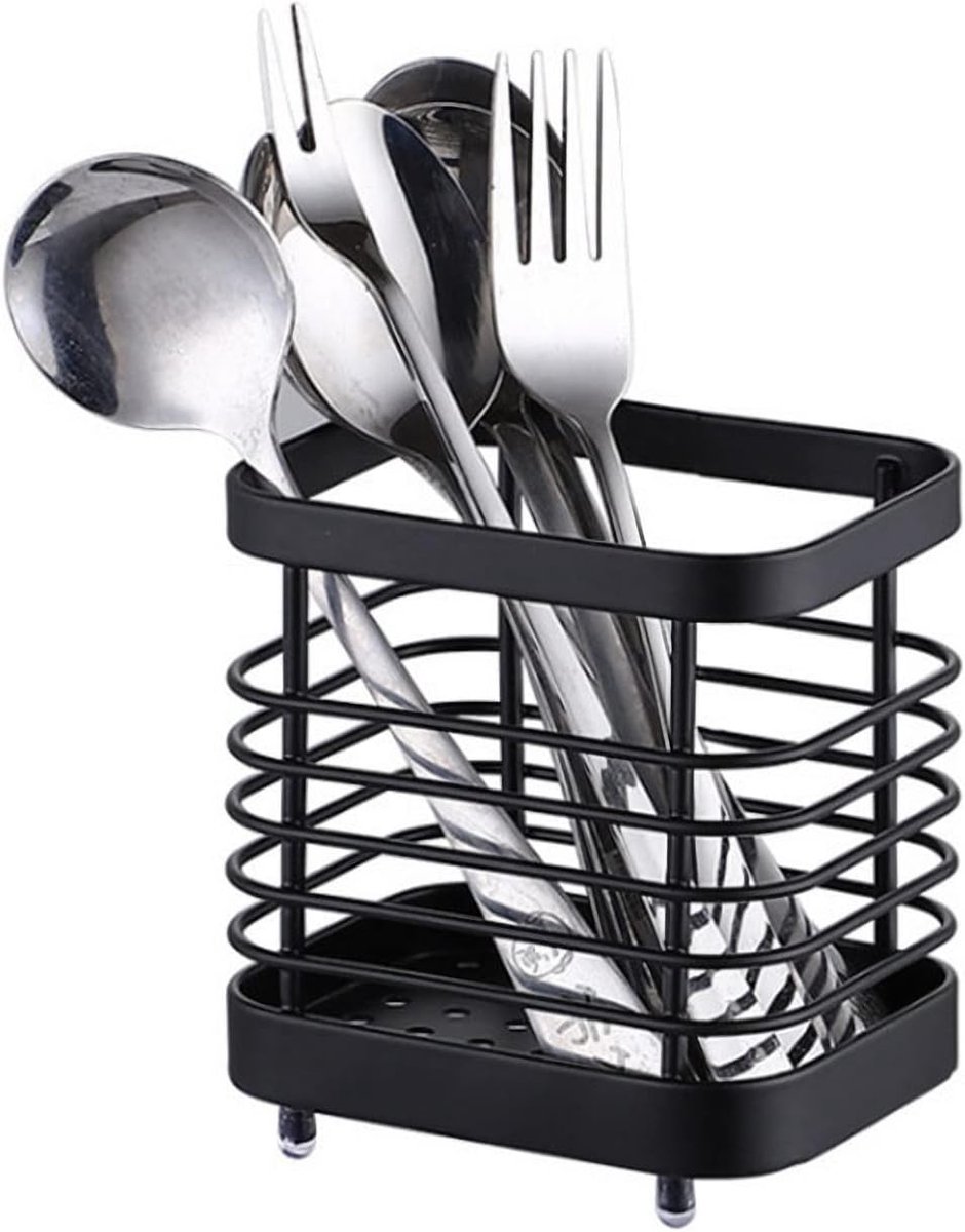 Stainless Steel Cutlery Holder for Kitchen Utensils - Utensil Drainer and Organizer