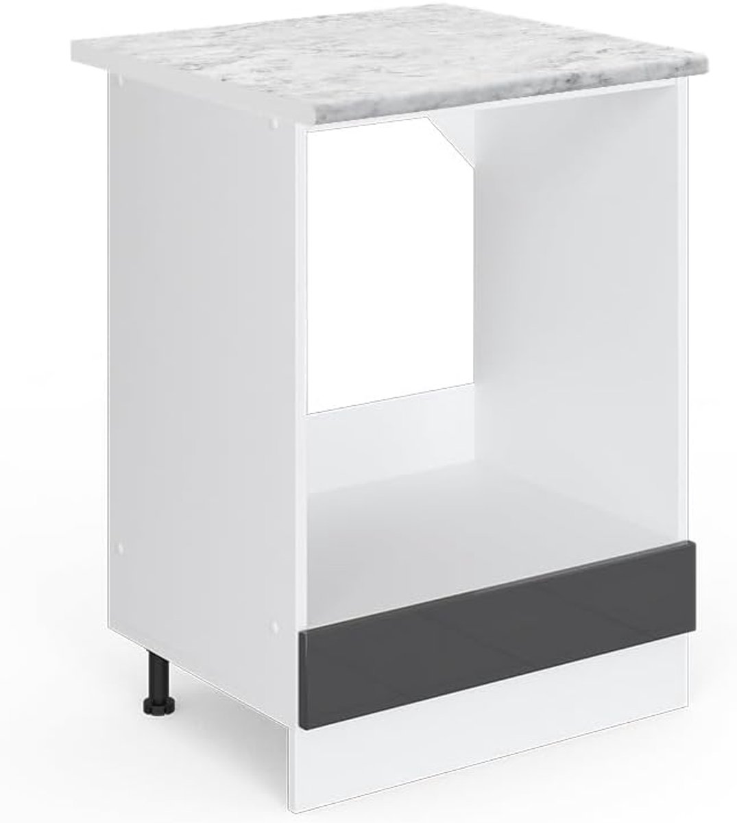 Moderne Keukenmodule - Ovenombouwkast 60 cm met Werkblad in Antraciet of Wit