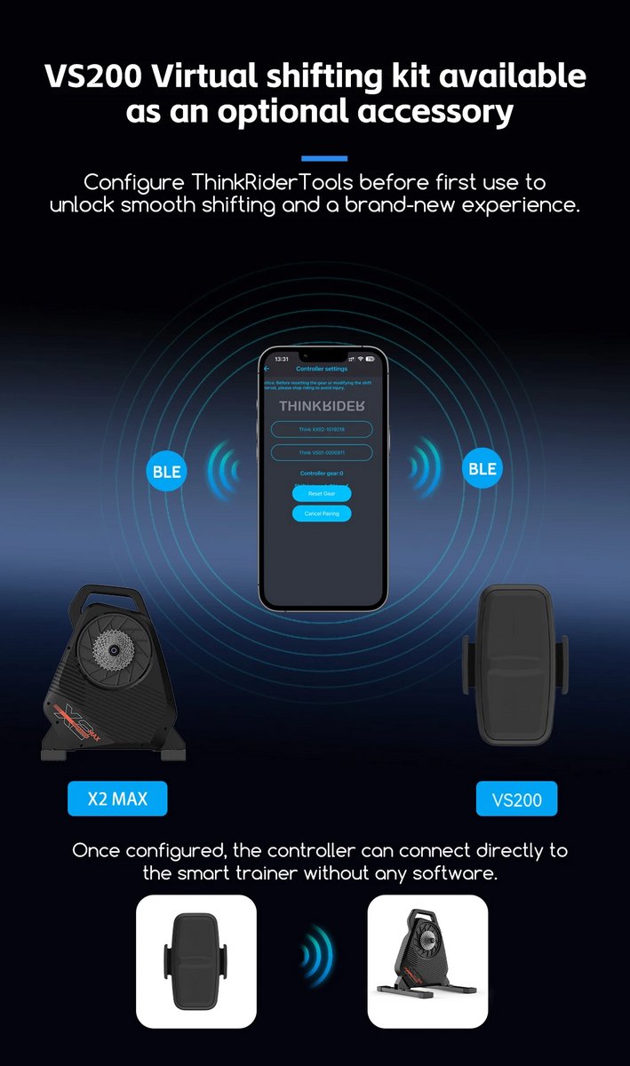 ThinkRider X2Max Hometrainer met Ingebouwde Vermogensmeter - afbeelding 3