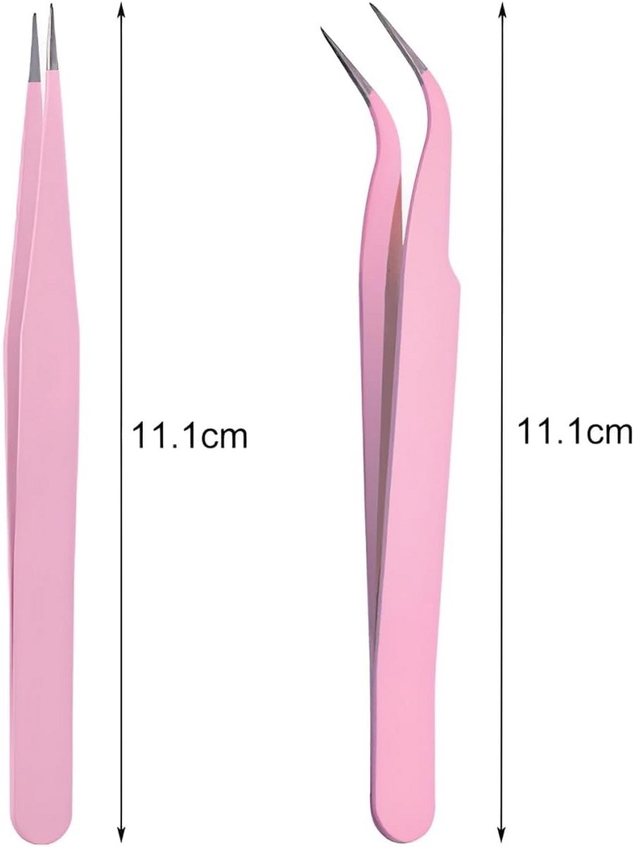 Eyelash Extension Tweezers - Straight and Curved Design for DIY Beauty