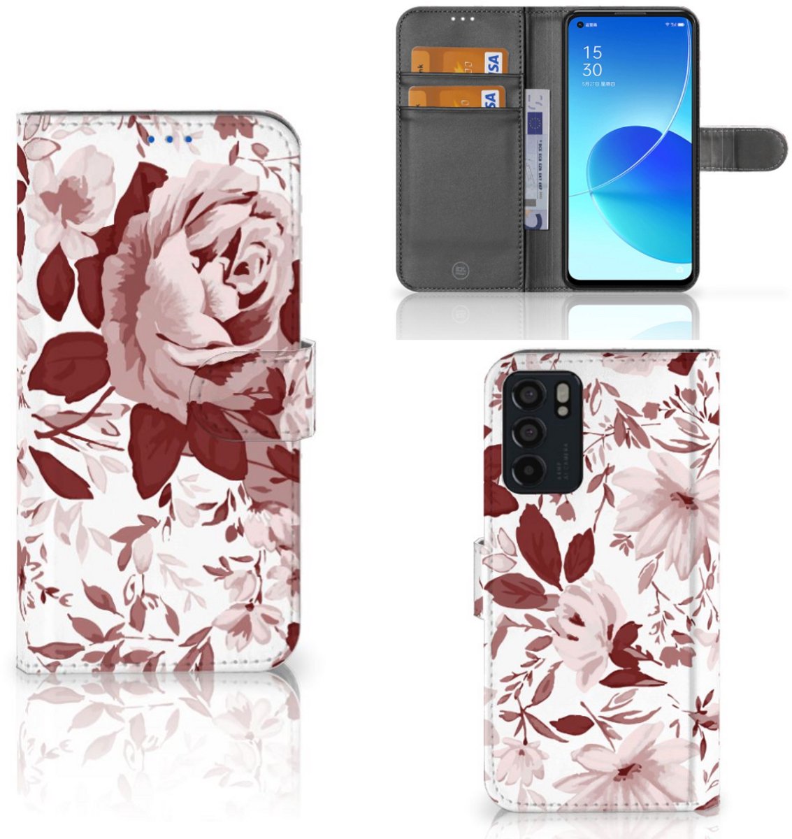 Hoesje OPPO Reno6 5G Watercolor Flowers