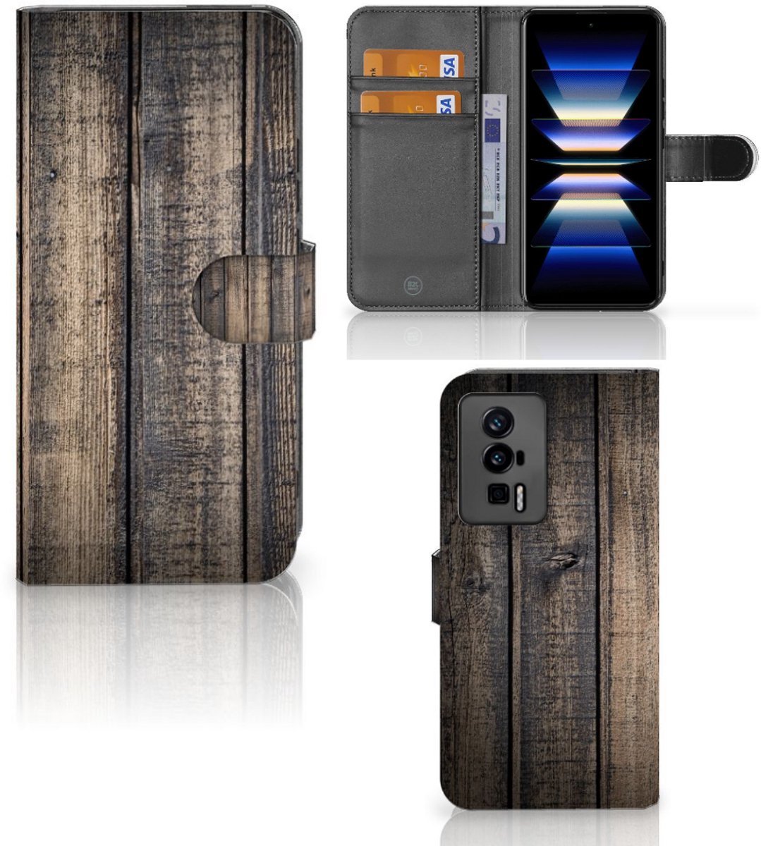 Xiaomi Poco F5 Pro Book Style Case Steigerhout