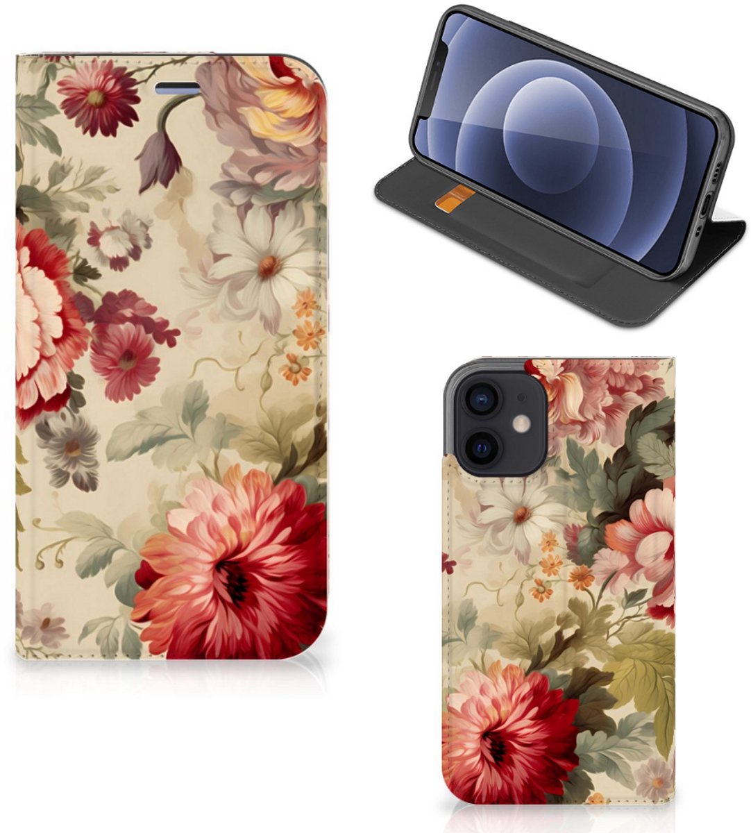 Smart Cover voor iPhone 12 Mini Bloemen