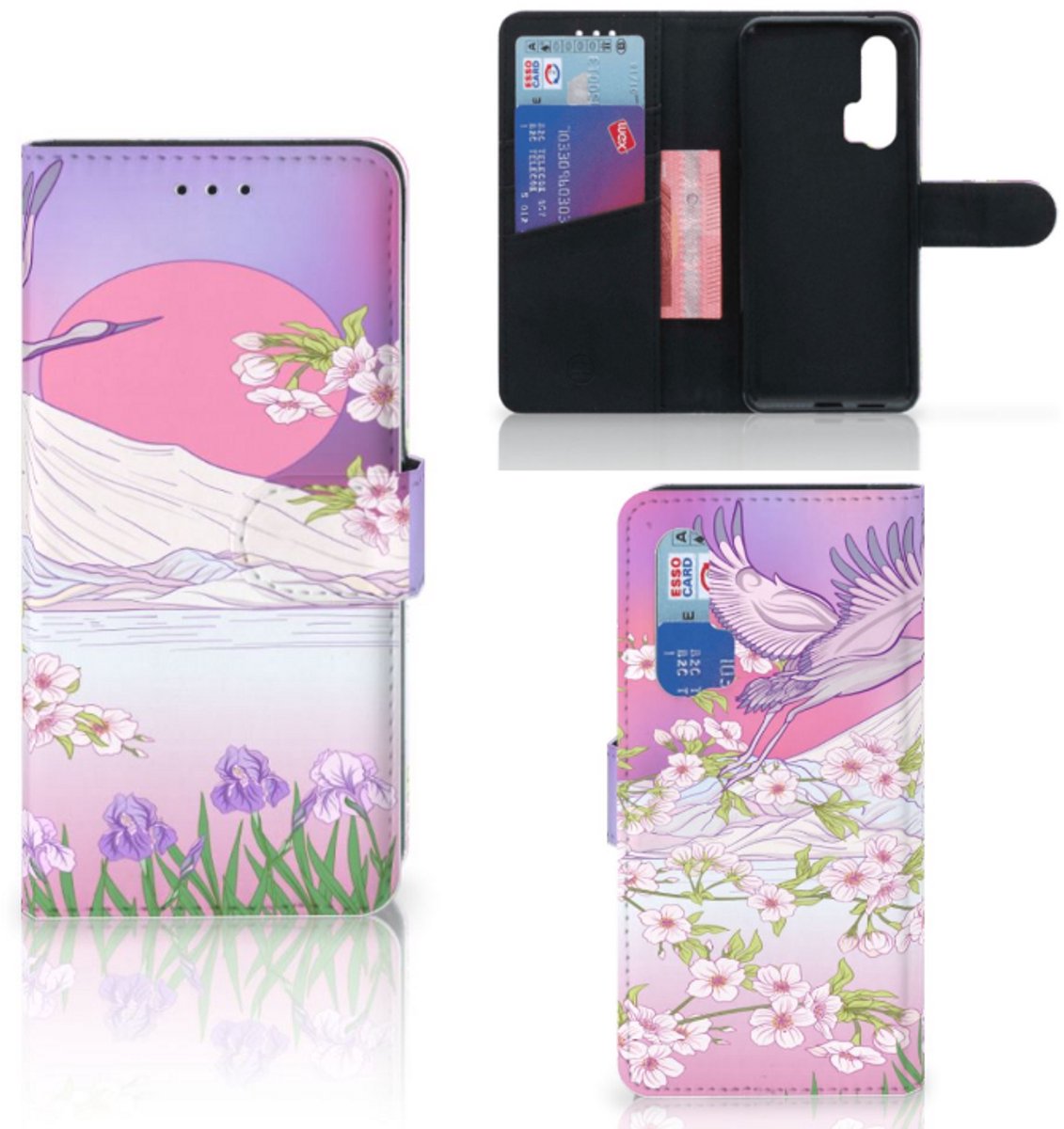 Book Case voor Honor 20 Pro Telefoonhoesje met Pasjes Bird Flying