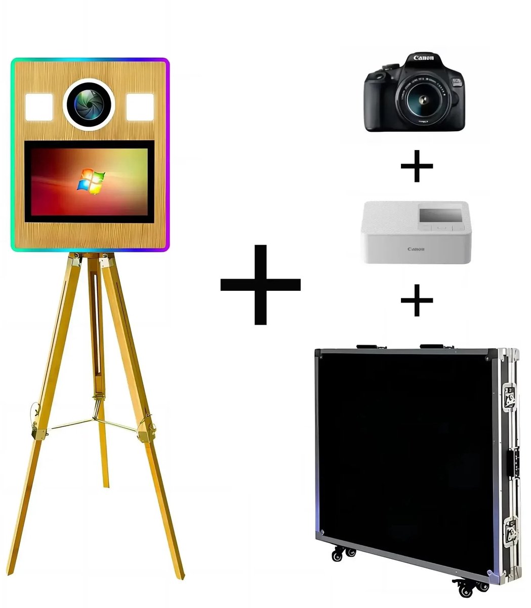 Zolara Houten Photo Booth Complete Set - Compleet - Professionele Fotocabine met Touchscreen - Camera - Printer - Events - Complete photobooth - Foto's