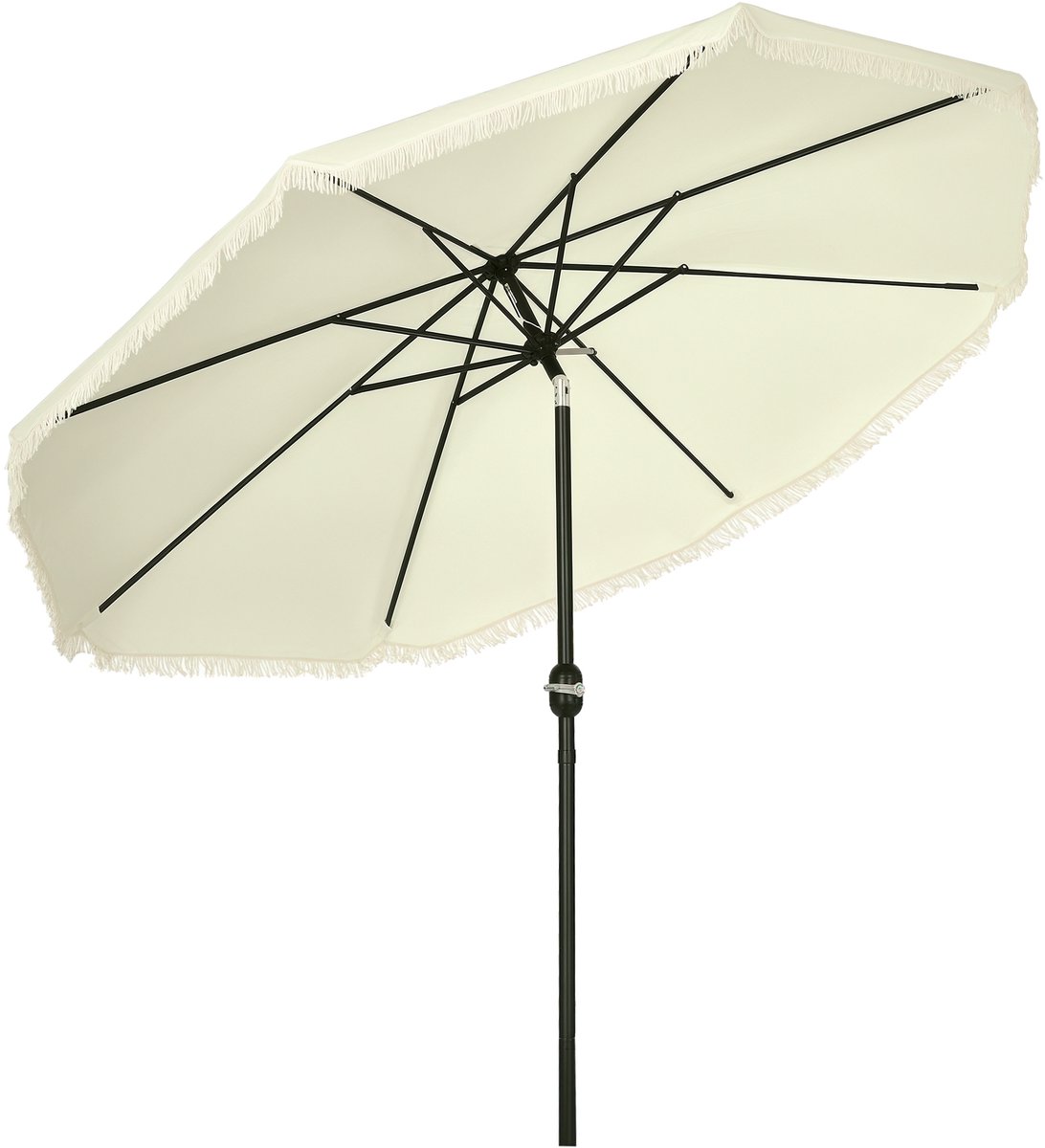 Outsunny Terrasparasol - Polyester - 268x268x238cm - Crème