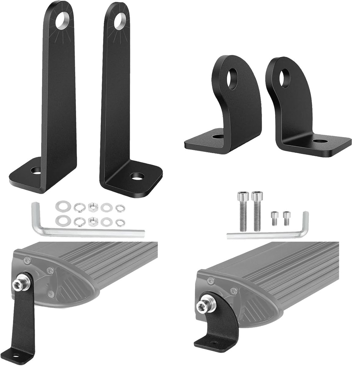 Universele Lichtbalk Montagebeugels voor Vrachtwagen en UTV - 2 Pack