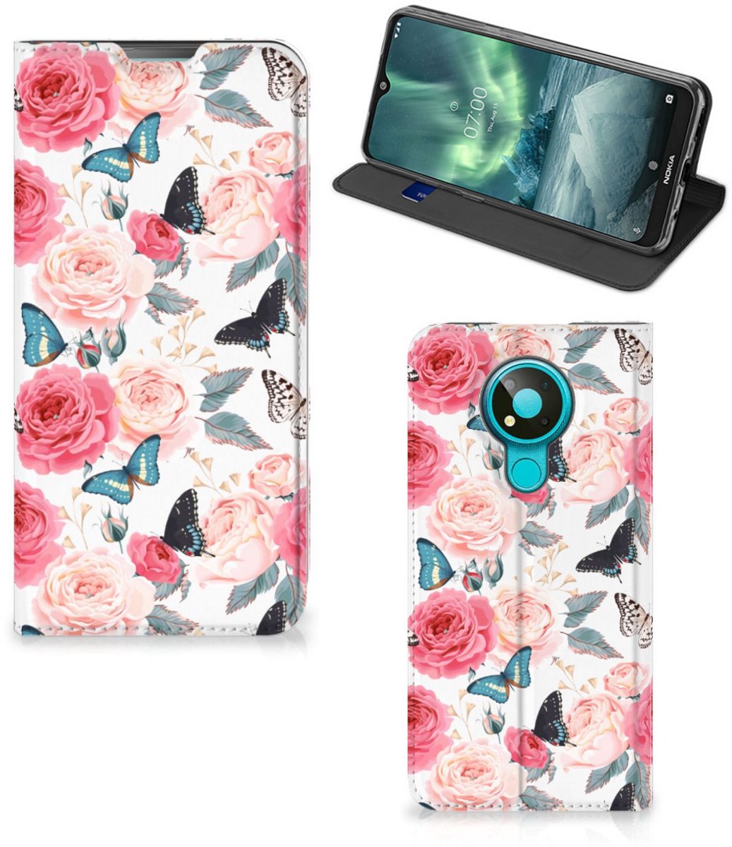 Nokia 3.4 Smart Cover Butterfly Roses