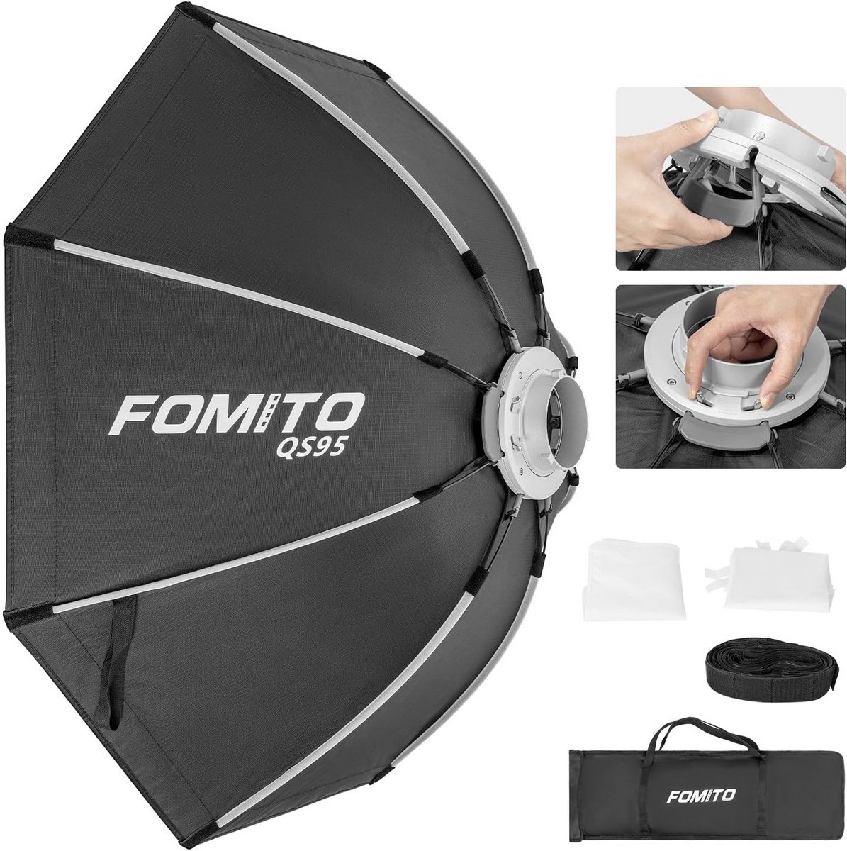 Achthoekige Softbox 37" voor Fotografie met Quick Release en Bowens Mount