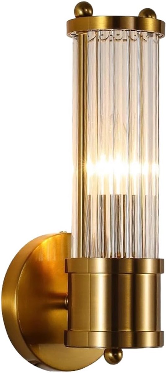 Kristallen Wandlamp met Gouden Basis - Elegante Wandverlichting voor Slaapkamer en Woonkamer