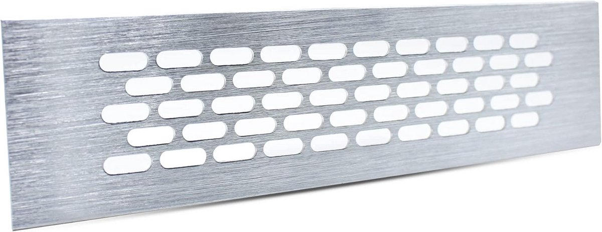 Ventilatieraster 245x60 Inox - Ventilatie Grill voor Oven, Open Haard, Keuken en Badkamer - Pakket van 2