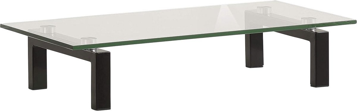 TV meubel met glas, zwart, 600 x 125 x 280 mm