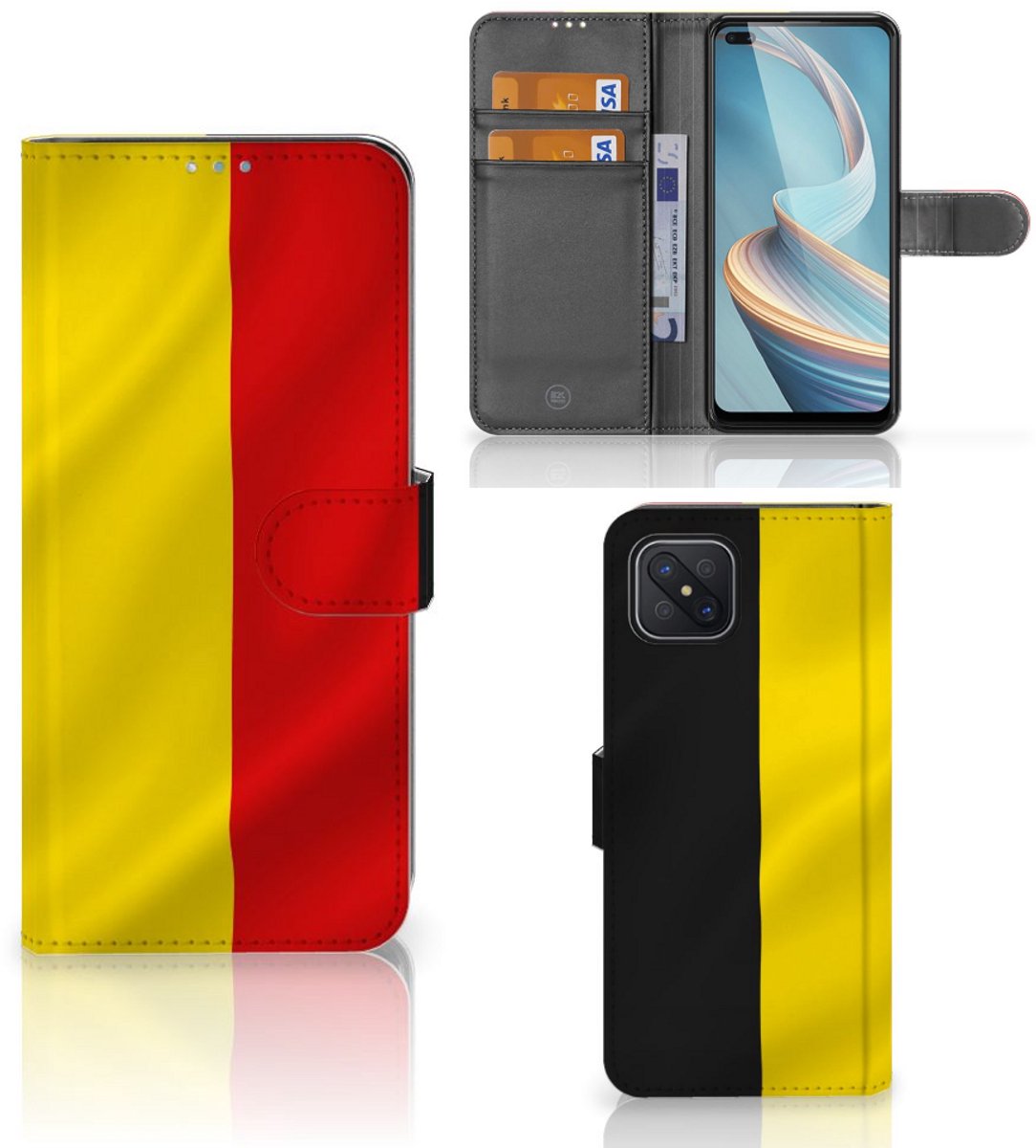 OPPO Reno4 Z Bookstyle Case Belgische Vlag