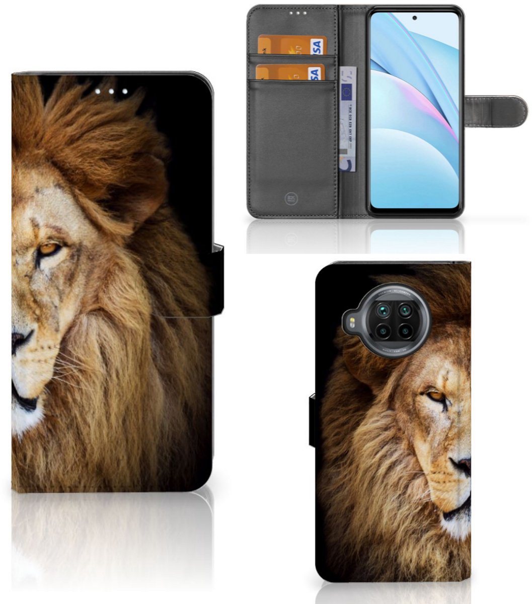 Xiaomi Mi 10T Lite Telefoonhoesje met Pasjes Leeuw