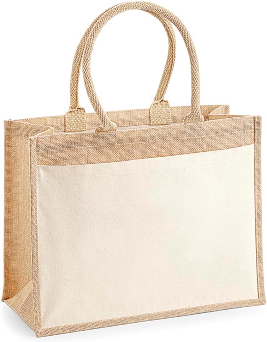 Duurzame Jute Boodschappentas - Stijlvolle en Veredelbare Shopper voor Elke Gelegenheid