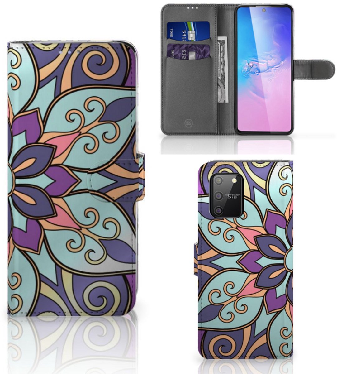 Samsung S10 Lite Hoesje Purple Flower