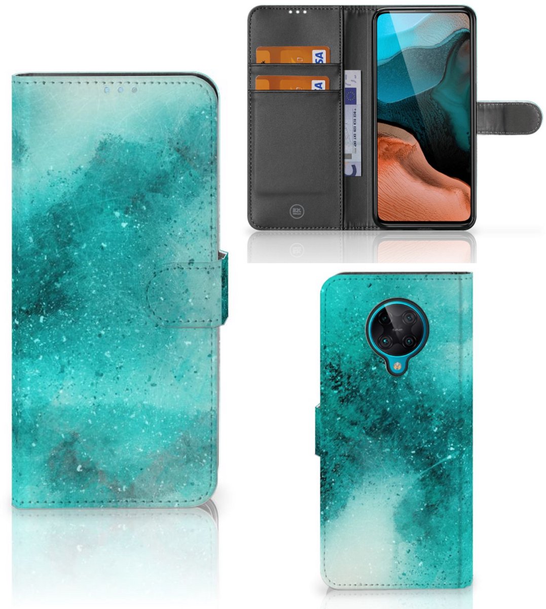 Book Case voor Hoesje Xiaomi Poco F2 Pro Painting Blue