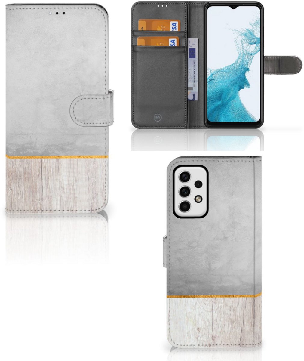 Samsung Galaxy A23 Book Style Case Wood Concrete