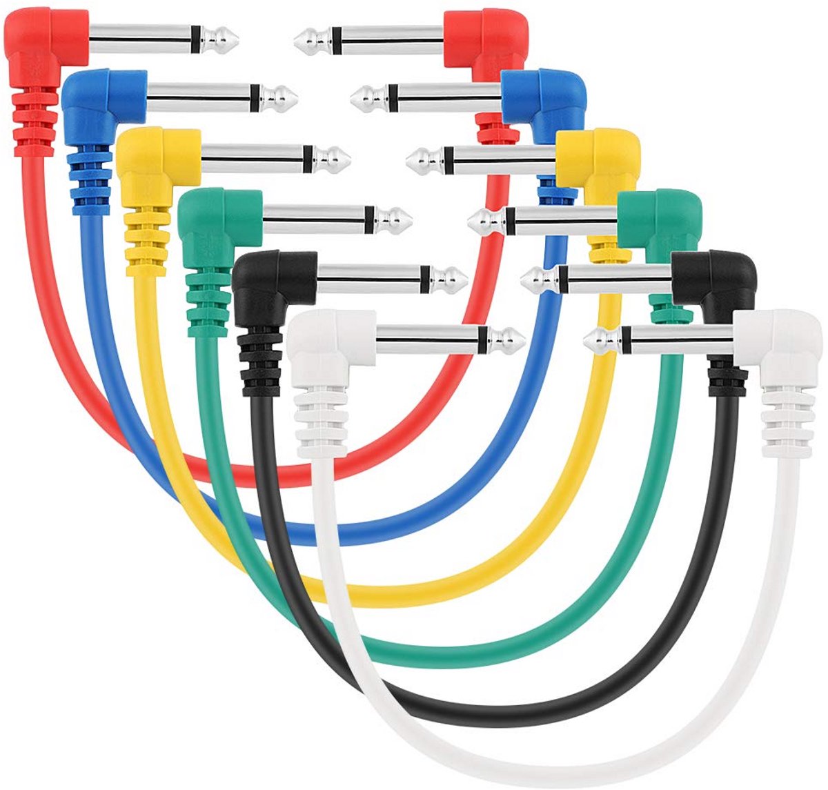 Korte 30 cm Audio Gitaar Patchkabel - 6 Stuks voor Effect Pedalen