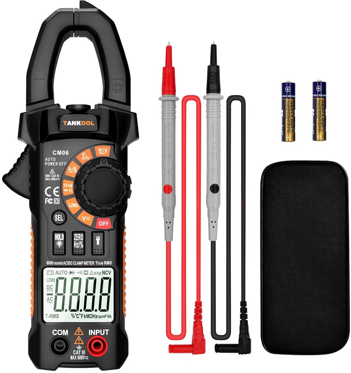 Professionele 0-600A Stroomtang Multimeter met T-RMS en 6000 Counts