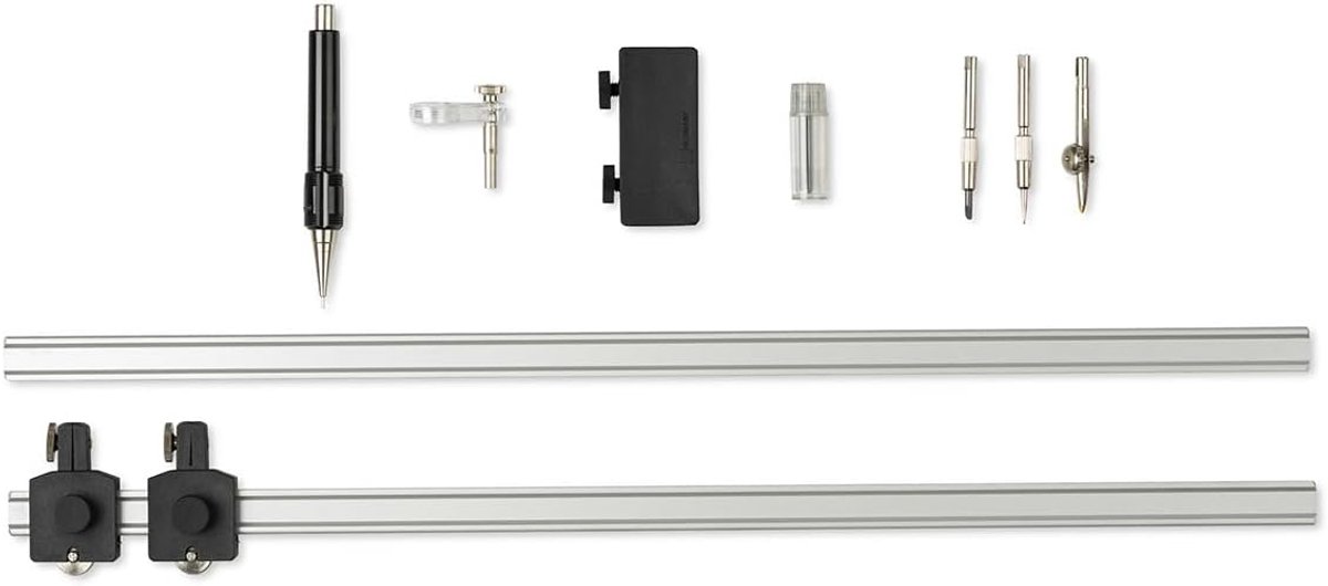 Stangpasser voor grote cirkels tot 1280 mm met accessoires