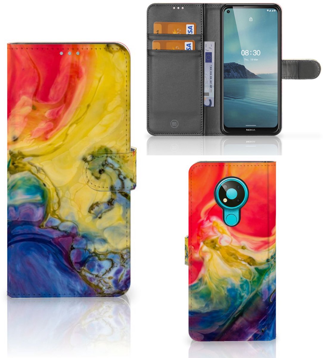 Hoesje Nokia 3.4 Watercolor Dark