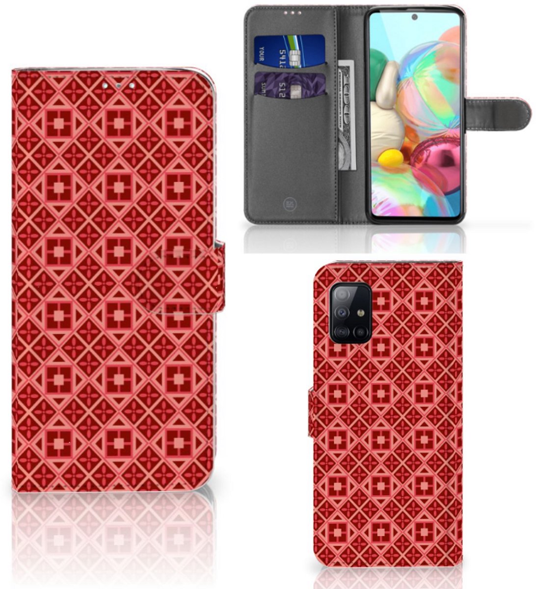 Samsung Galaxy A71 Telefoon Hoesje Batik Rood