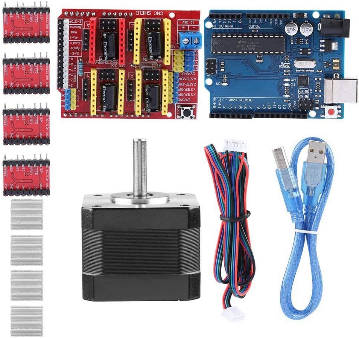 3D-printerkit met CNC Shield V3.0, R3 Board, Nema 17 Stappenmotor en Drivers