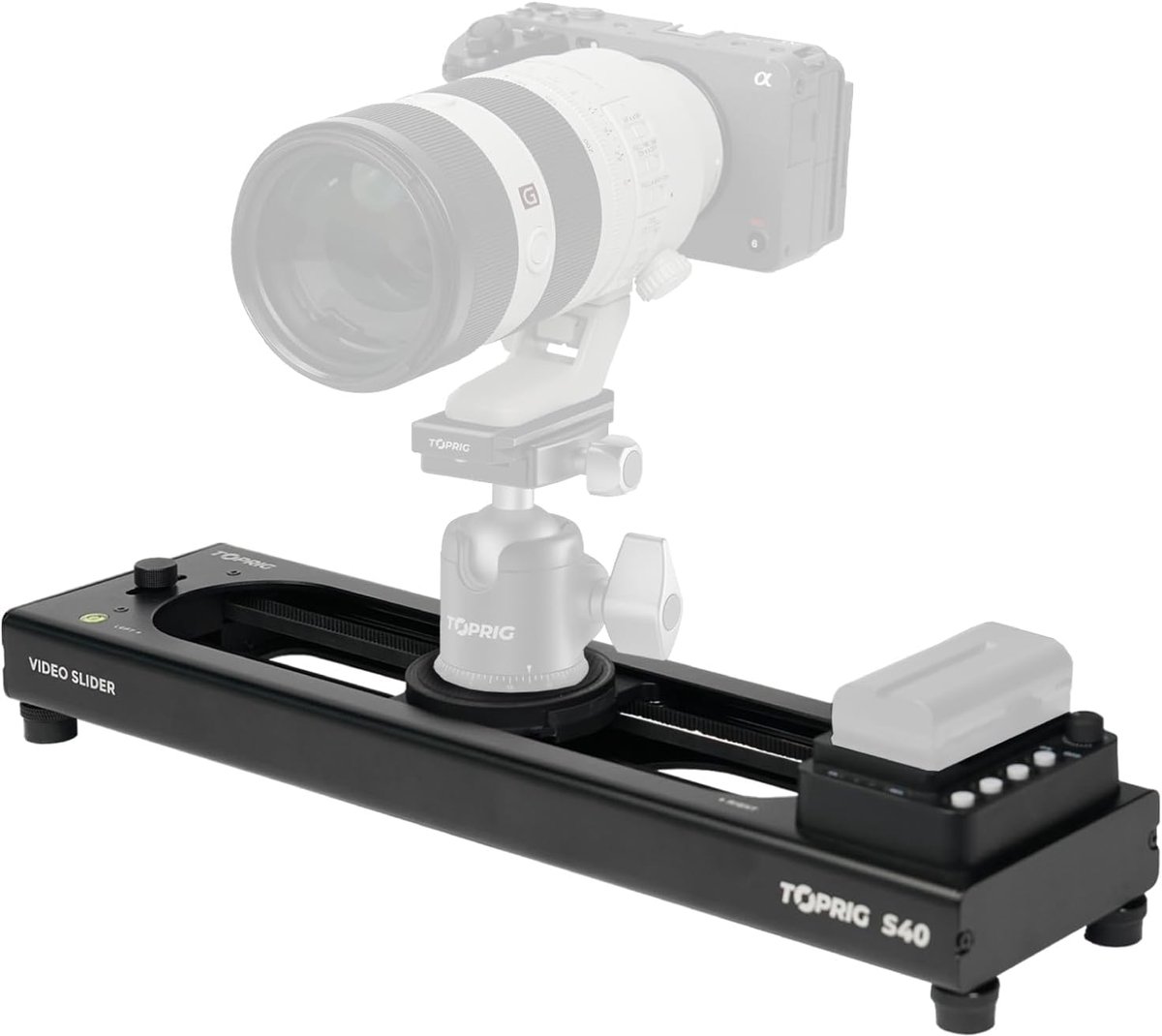 Gemotoriseerde camera-schuifregelaar 40 cm aluminiumlegering voor time-lapse en panoramische video-opnamen