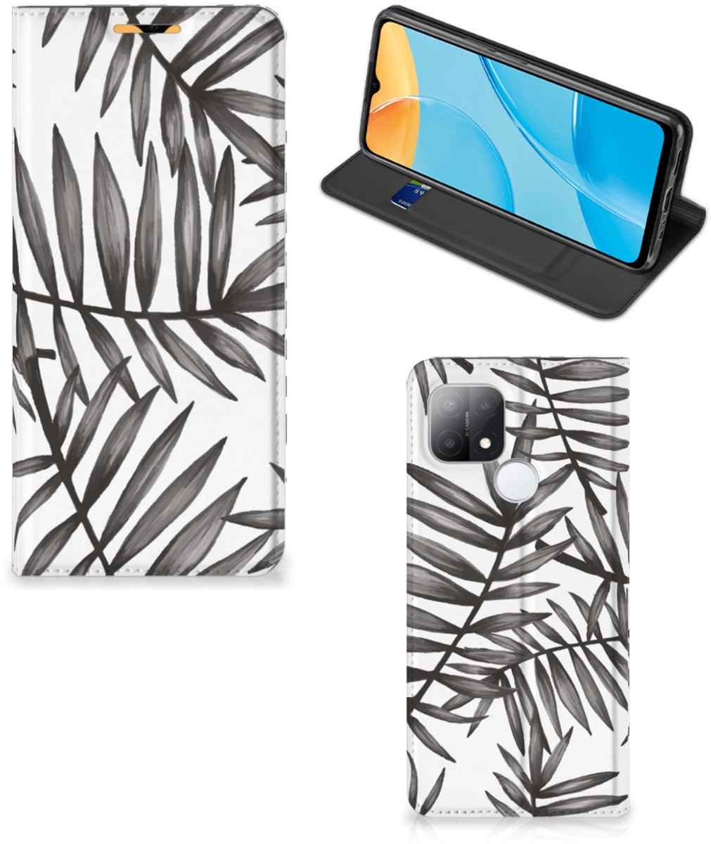 OPPO A15 Smart Cover Leaves Grey