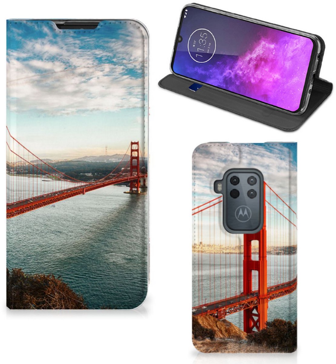 Motorola One Zoom Book Cover Golden Gate Bridge