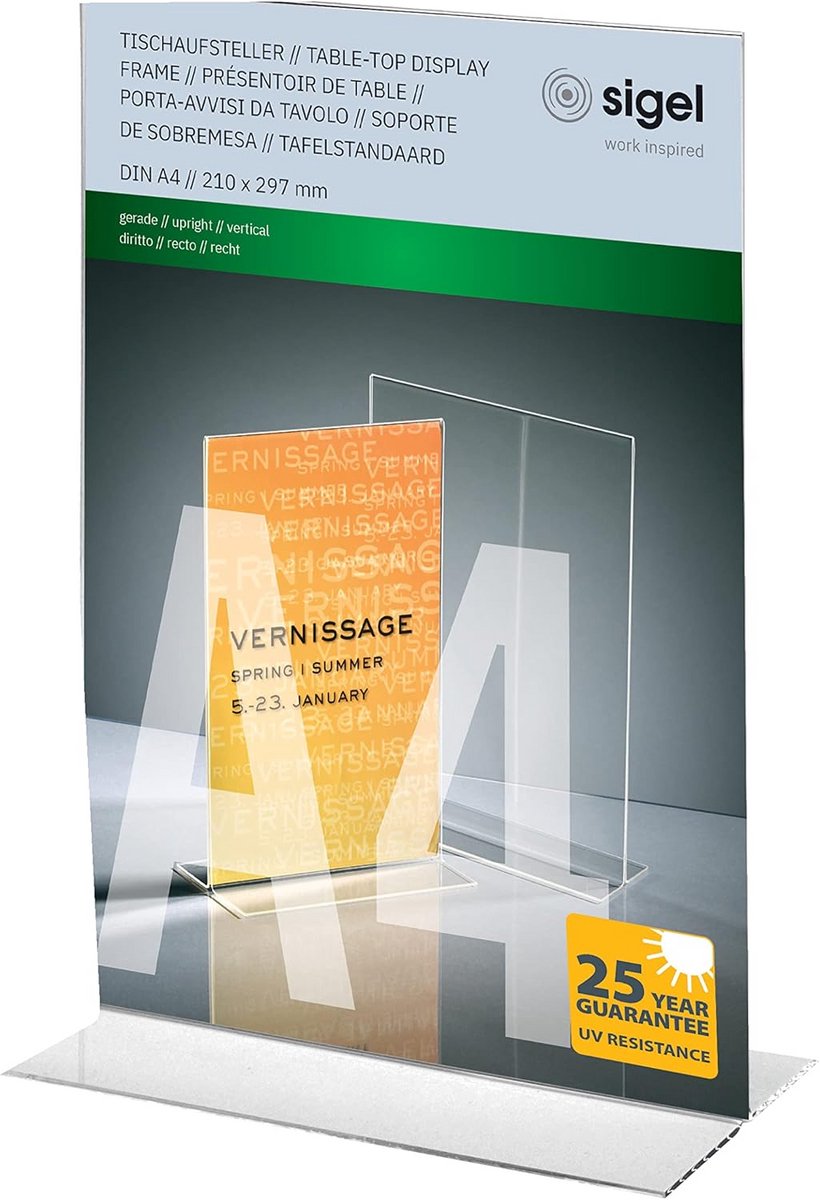 Dubbelzijdige Tafelstandaard - Glashelder Acryl voor DIN A4 - Perfect voor Presentaties