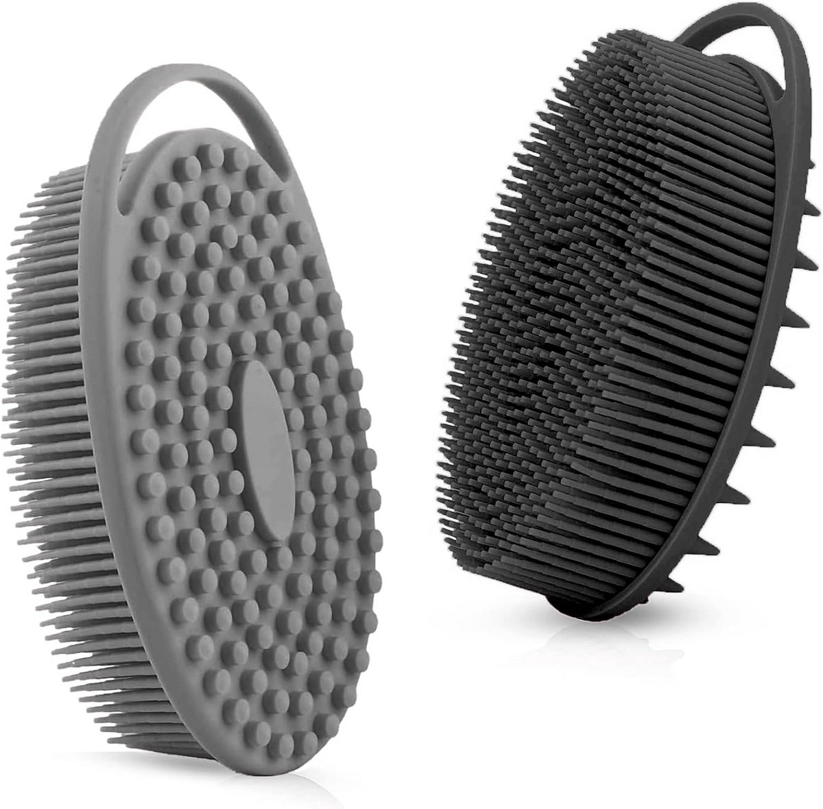 Set van 2 Siliconen Lichaamsscrubbers voor Alle Huidtypes - Zacht en Hygiënisch