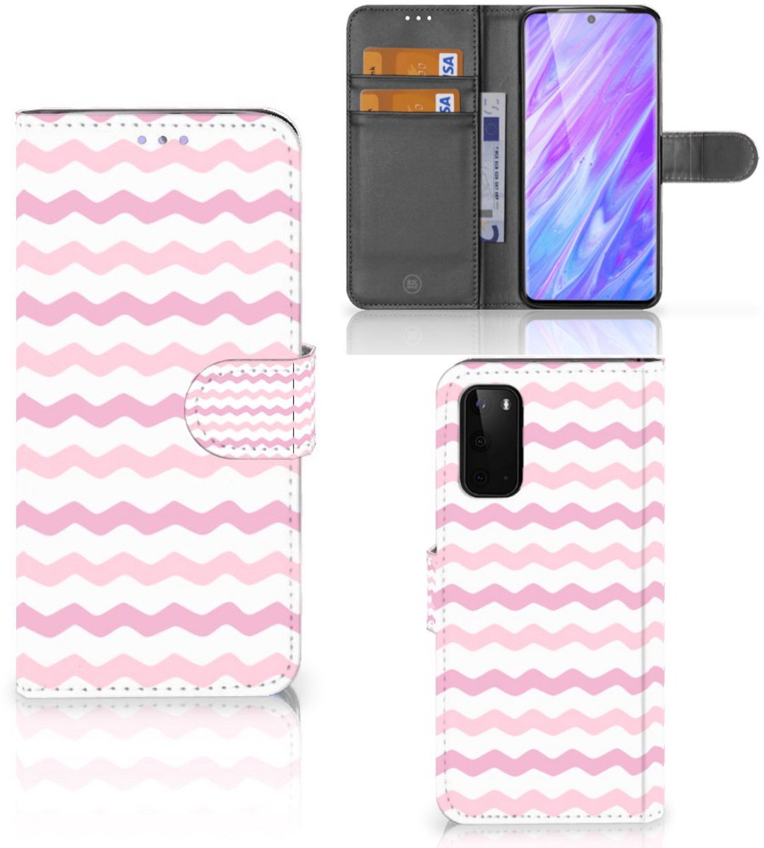 Samsung Galaxy S20 Telefoon Hoesje Waves Roze