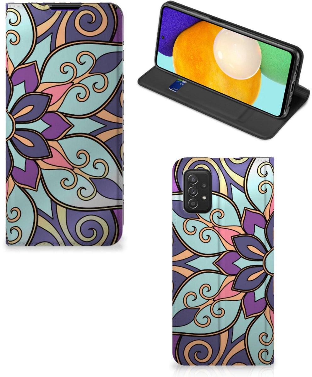 Samsung Galaxy A03s Smart Cover Purple Flower