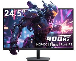 KTC 24,5 Inch 400Hz 360Hz 240Hz Gaming Monitor | Snelle IPS 1ms | FHD 1080P | HDR 400 128% sRGB | HDMI x2, DP x2 | Kantelverstelling Zilver-Grijs VESA 360Hz Monitor H25X7