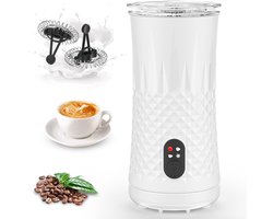Elektrische melkopschuimer 4-in-1 400 W automatische melkopschuimer - warm en koud - snel melkschuim - antislip melkfrother - 2 gardes - 240 ml antiaanbaklaag - krachtige melkopschuimer