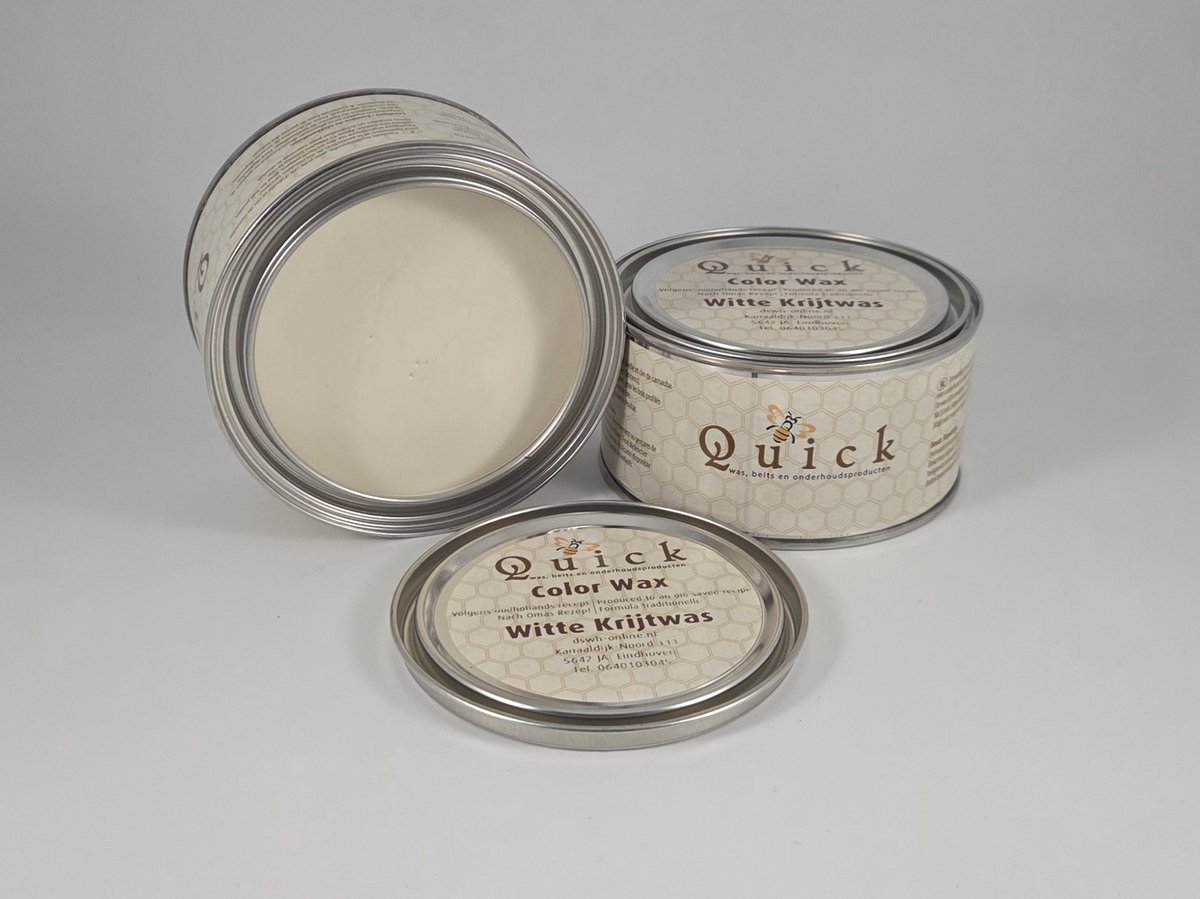 Quick color wax (antiekwas, boenwas, Terpentijnwas) Krijtwas/kalkwas wit