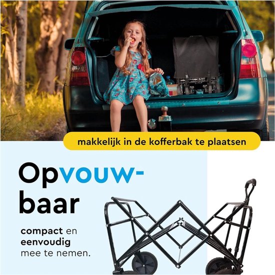 NBAP® Bolderkar Opvouwbaar - Strandwagen - Bolderwagen - Zwart van Merkloos — afbeelding 4