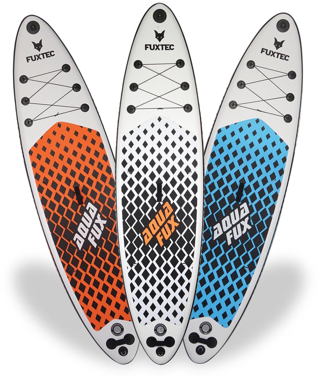 FUXLIFE by FUXTEC SUP Board FX-SUP320eco grijs | Stand Up Paddle Board opblaasbaar | 320 cm | 150 kg | Set met pomp en 3 vinnen