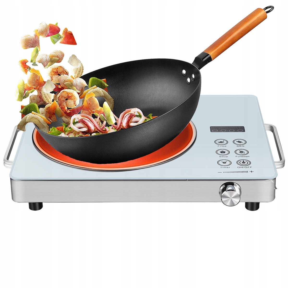Draagbare 1-pits Keramische Kookplaat - 2200W Inductie Kookplaat met Touchbediening | Compact & Energiezuinig voor Keuken, Kantoor, Camping en Studentenhuis