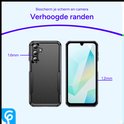 Coque noire pour Samsung A26-5G avec bords surélevés de 1,6 mm à l'arrière et de 1,2 mm à l'avant pour protéger l'écran et la caméra.