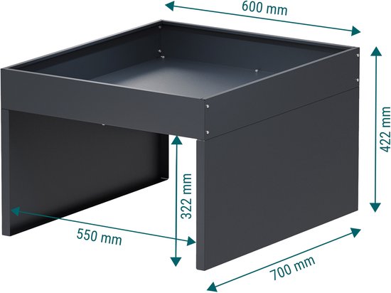 Sillar Garage voor robotmaaier - Robotmaaiergarage - Gegalvaniseerd Staal - Bloempotvormig Dak - Weer- en UV-bestendig - 70 × 60 × 42.2 cm - Antraciet — afbeelding 3