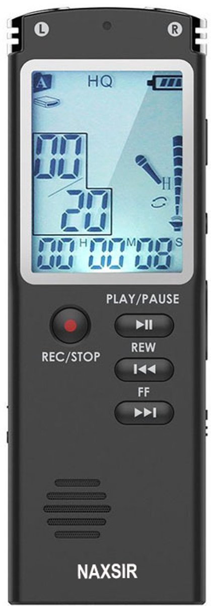 MAXSIR - spraakrecorder, MP3-muziekspeler, 1,77-inch scherm, USB-opladen, gemakkelijk mee te nemen