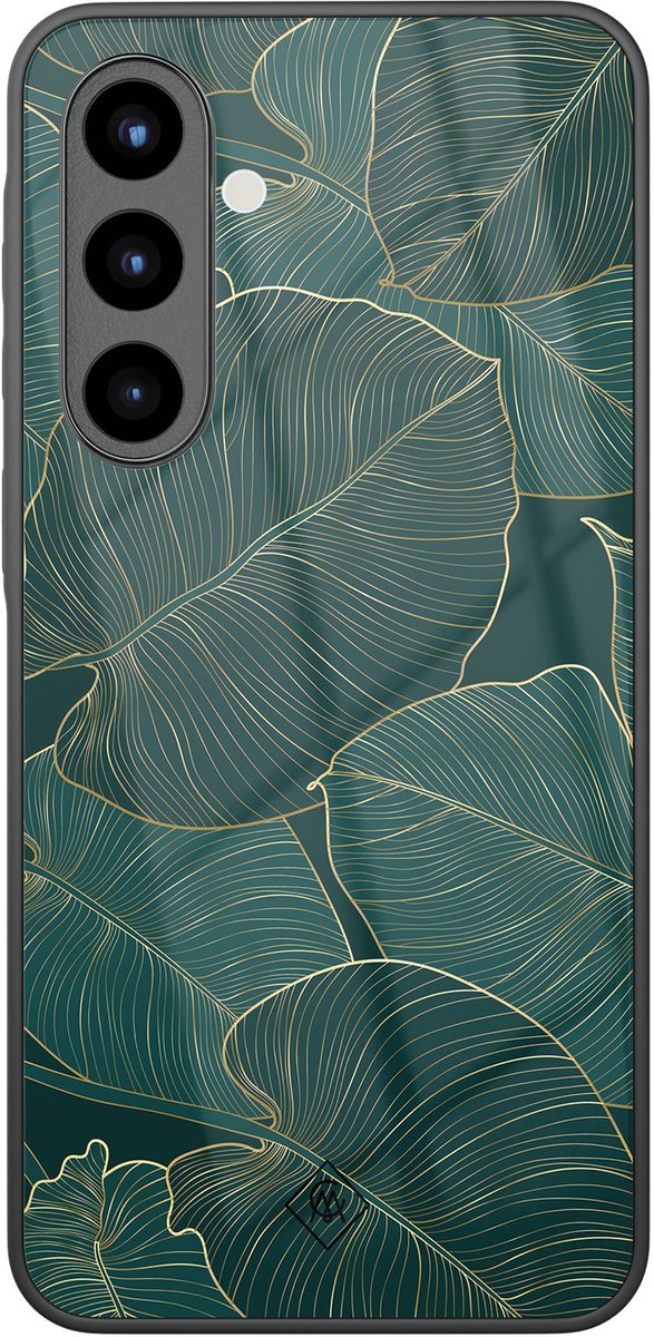 Casimoda® hoesje - Geschikt voor Samsung Galaxy A57 - Monstera Leaves - Luxe Hard Case Zwart - Backcover telefoonhoesje - Groen