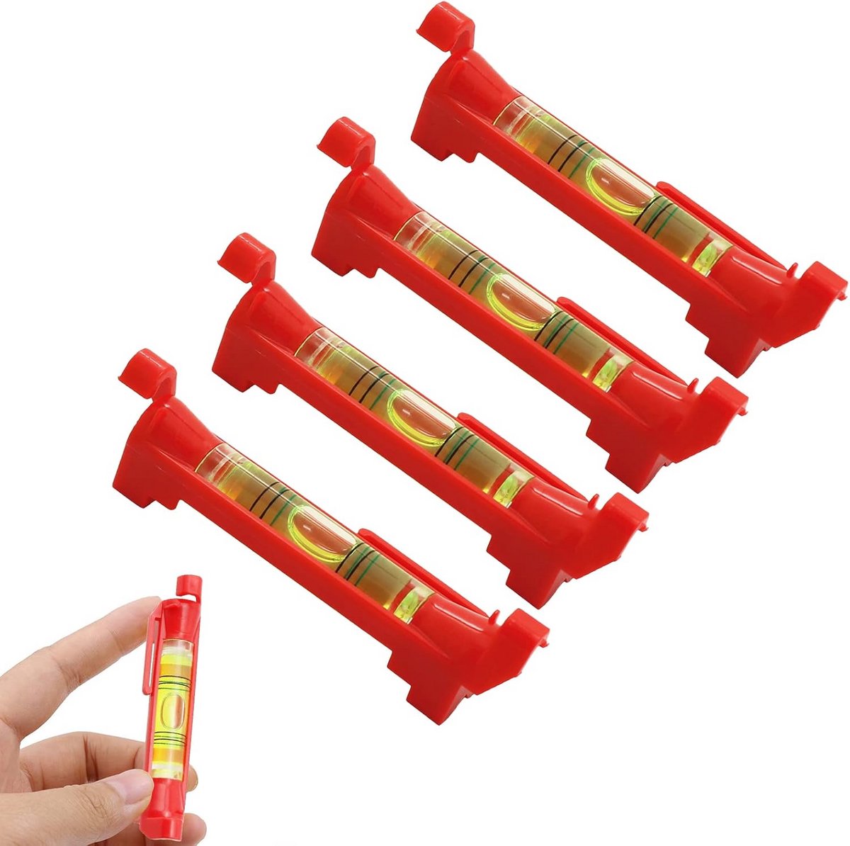 Set van 4 Waterpassen met Koord voor Meten van Verticale en Horizontale Lijnen