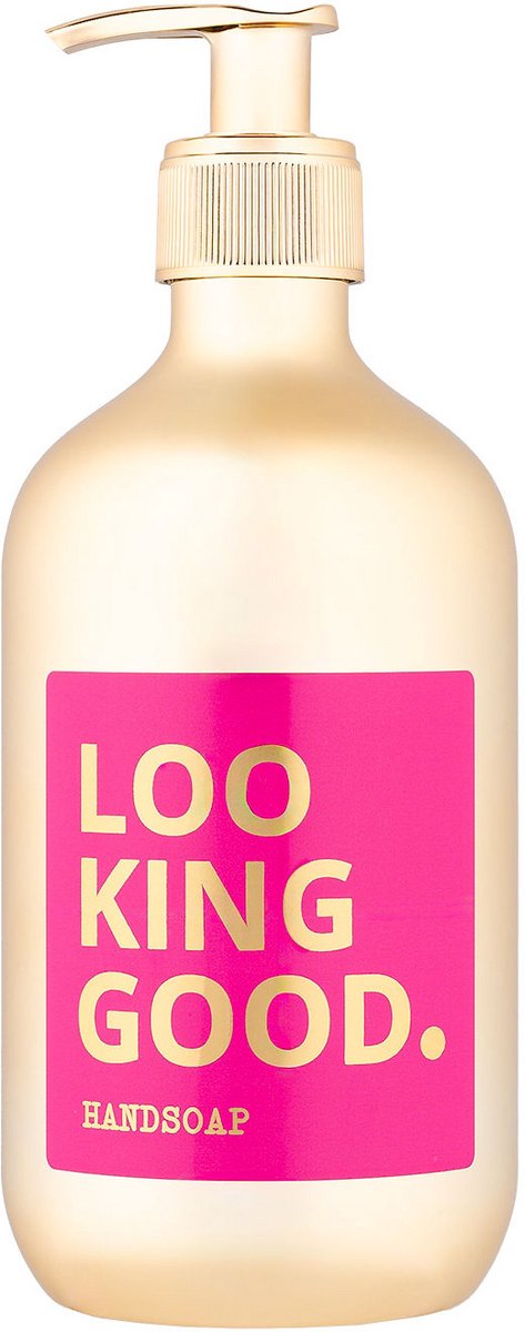 BOTTLE LANGUAGE - Handzeep gouden zeeppompje - LOOKING GOOD - Geur: Soft Cotton - Inhoud: 500 ml