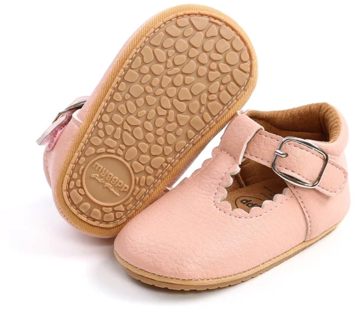 Ukkie Slofjes Baby Ballerina Lolita Pink Maat 20 - meisjes - klittenband - anti slip