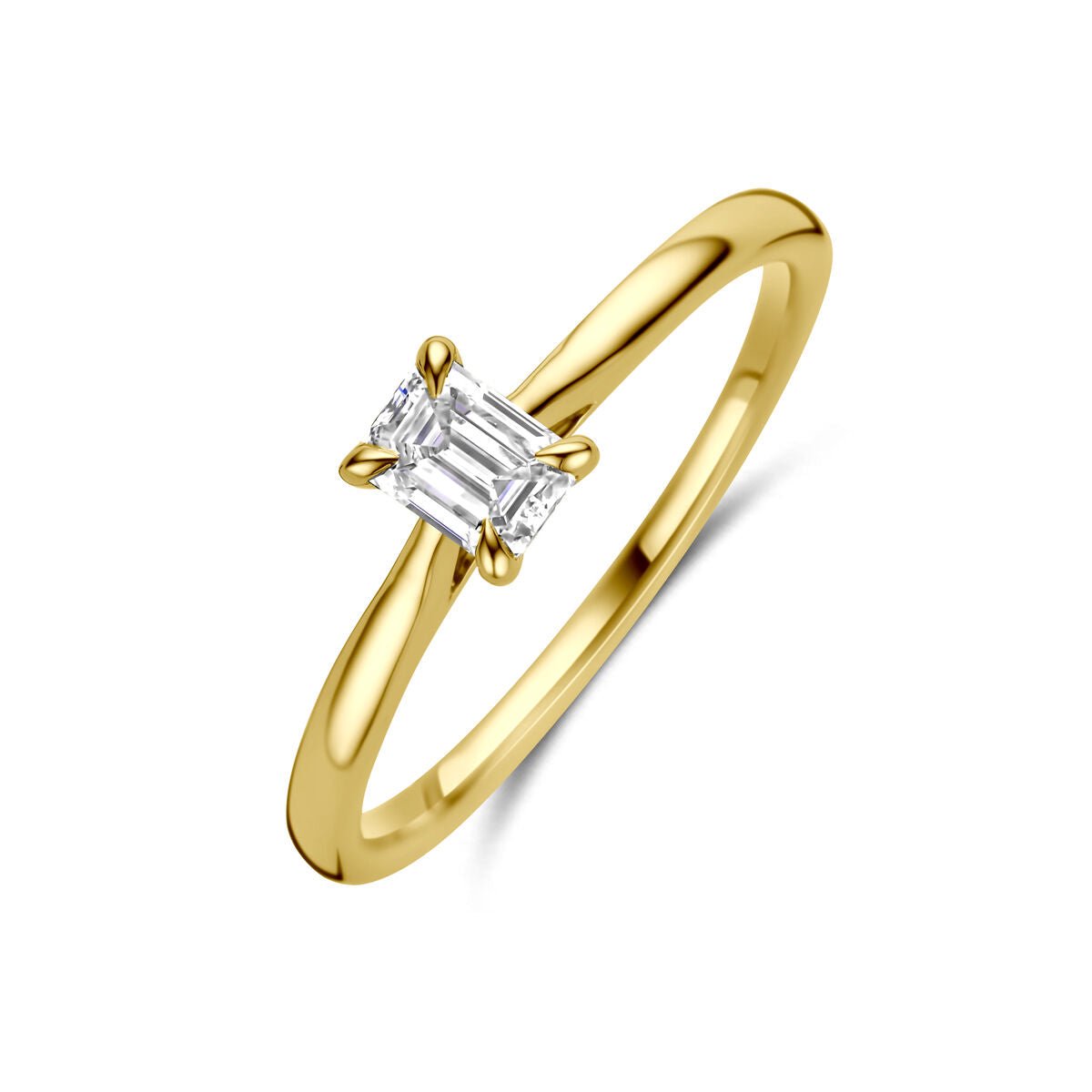 14K geelgouden ring lab grown diamant 0.50ct h si - 4033692